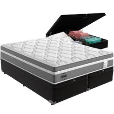 Cama Box Baú e Colchão Berlim Molas Ensacadas Queen Probel, Preto
