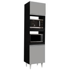 Paneleiro Torre Quente 2 Portas Colorado Preto-cinza - Lumil Móveis