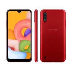 Smartphone Samsung Galaxy A01 32GB Vermelho 2GB RAM Tela 5,7 Câm. Dupl