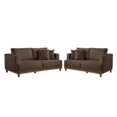 Conjunto Sofás 2 e 3 Lugares Fixo Estofados M-175 Veludo Martins - Mar