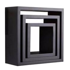 Trio Nicho PRETO Mdf Ou Mdp Decorativo Quadro Sala