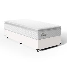 Cama Box com Colchão de Molas Ensacadas Pillow Top Flora Solteiro 88cm