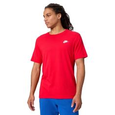 Camiseta masculina Nike Sportswear Club, camisa Nike para homens com ajuste clássico, University Red/White, 2GG