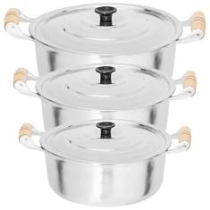 Conjunto Panelas Grande Alumínio Fundido Grosso 30 32 34 Cm