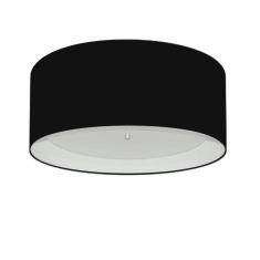 Plafon Cilíndrico Md-3161 Cúpula Em Duplo Tecido 50x25cm Preto / Branco - Bivolt