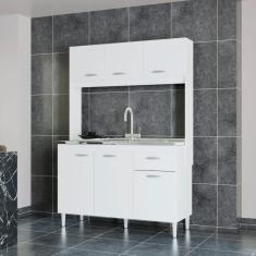 Cozinha Poquema Anete 6 Portas 1 Gaveta Branco