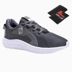 Tênis Masculino Caminhada Conforto Dia a Dia + Carteira Esportiva-Masculino