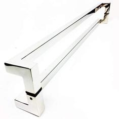 Puxador Para Portas Duplo em Aço Inox 304 Modelo Clean Escovado para portas: pivotantes/madeira/vidro temperado/porta alumínio e portões