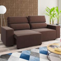 Sofá 3 Lugares Charm Reclinável E Retrátil Fume - Vian