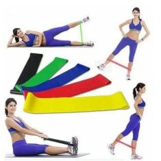 Kit 5 Faixas Elásticas Thera Band Com 5 Níveis De Intensidade Pilates