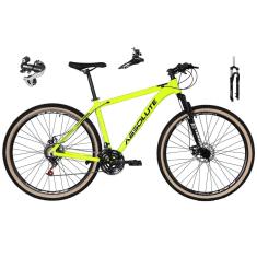 Bicicleta 29 Absolute Nero 4 Cabos Internos 24v Câmbio Shimano Acera K7 Trava Freio Disco Pneus Bege-Unissex