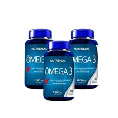 Ômega 3 1000mg Óleo de Peixe 120 Capsulas Nutrends - Kit 03 Unidades, 
