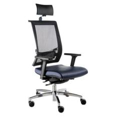 Poltrona Presidente com encosto Tela Mesh Linha Net Design Azul - Desi