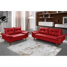 Conjunto De Sofa Bariloche 2 E 3 Lugares Essencial Estofados