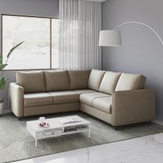 Sofá de Canto Orquídea 5 Lugares em Veludo Cabecasa Madeiramadeira