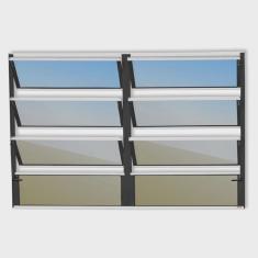 Janela de Alumínio Basculante 2 Seções 80x200cm Vidro Espelhado Plus Brimak