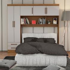 Guarda Roupa Modulado Paris 5 Portas 2 Gavetas Freijó Com Off White