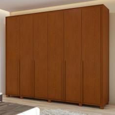Guarda-roupa 6 Portas 6 Gavetas 100% Mdf Imperatore Com Pés Frassino