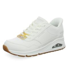 Skechers Tênis feminino sem cadarço Uno-Banksia Hands Free, Branco, 35