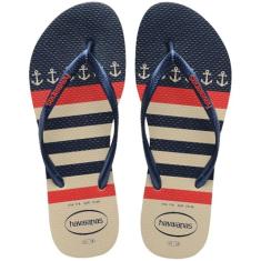 Chinelo Havaianas Feminino, Slim Nautical 37/8 Marinho, Havaianas
