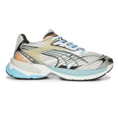 PUMA Tênis masculino Velophasis Phased cadarço casual - cinza, Puma Branco/Porcelana, 39