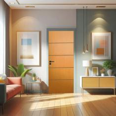 Porta de Madeira Bondoor 210x92cm Friso 02 Jb Portas Angelim