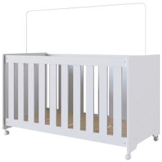 Berço Infantil Com Rodizios LA002 Branco Comm