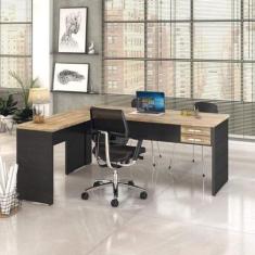 Escrivaninha Mesa Escritório em L 1,80x1,60M com 2 Gavetas Work30 - Co