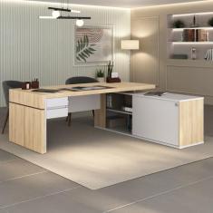 Escrivaninha Mesa Escritório Diretor em Tamburato com 2 Gavetas - Espr