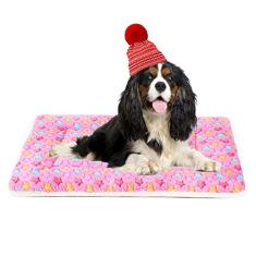 Mora Pets Almofada para cama de cachorro ultra macia para animais de estimação com estampa de estrela fofa tapete lavável para cães grandes, médios e pequenos reversível de lã, tapete para canil,