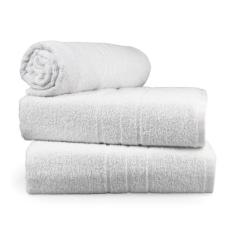 Kit 6 Toalhas de Banho Para Hotel Cristal Reforçada Atacado - Branca -