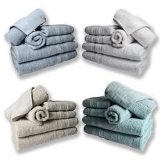 Jogo De Toalhas 8 Banhos 8 Rostos 8 Pisos Grande Grossa Az+br+bg+vd