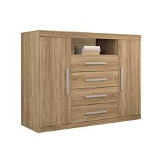 Cômoda Solteiro Master 2 Portas +1 Nicho E 4 Gavetas Atacama - Santos Andirá