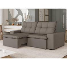 Sofá para Sala de Estar Retrátil e Reclinável Damasco Marrom Claro