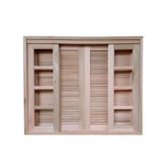 Veneziana Correr Madeira Eucalipto 1,20x1,00 Cx14cm