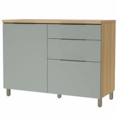 Balcão Nesher Marquesa em MDF 15mm com 1 Porta, 3 Gavetas e 1 Prateleira - 120cm de largura