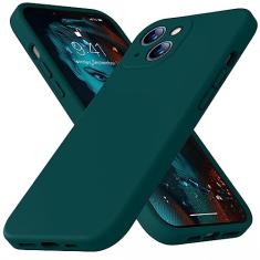 Ktele Capa compatível com iPhone 13 de 6,1 polegadas de silicone líquido premium [forro de microfibra macia antiarranhões] Capa protetora de proteção contra choques de corpo inteiro de borracha em gel