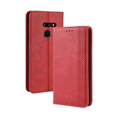 Capa para LG G8 THINQ, carteira de couro com suporte flip para LG G8 THINQ, capa magnética retrô para celular, capa carteira com compartimentos para cartão