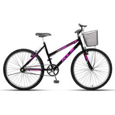 Bicicleta Aro 26 Kls Free Freio V-Brake Mtb Feminina, Preto, Pink