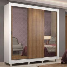 Guarda-Roupa Casal Madesa Lyon 3 Portas de Correr com Espelhos 2 Gavet