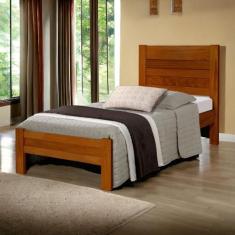 Cama Solteiro Lara Castanho com Colchão Atraente - Atraente Móveis