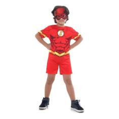 Fantasia Flash Infantil Curta Pop Nova Liga Da Justiça FheshBR - SulAm