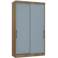 Guarda Roupa Modulado 134,50cm 2 Portas De Correr Paris Luciane Móveis Avelã Pf Com Grey Sky Pf