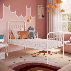 Cama Infantil de Solteiro em Ferro - Nina Branco