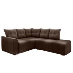 Sofá De Canto Marrocos Marrom Suede Liso Selmer