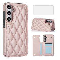 Asuwish Capa de telefone para Samsung Galaxy S24 5G Capa carteira com protetor de tela de vidro temperado e suporte de cartão de crédito RFID de couro com compartimento para suporte, acessórios