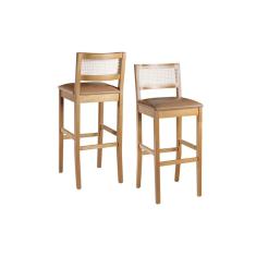 Banqueta em Madeira Maciça com Telinha Zara Requinte Salas