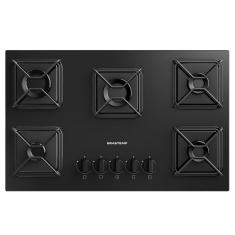 Cooktop 5 Bocas a Gás Brastemp com Grades de ferro Aramado e Chama Simmer - BDD75BE