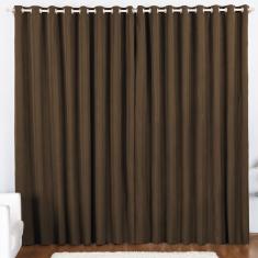 Cortina 3 Mts Sala Quarto Oxford Trilho Comum Baratissima Tabaco