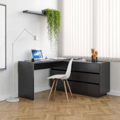 Escrivaninha em L ou Reta Oring 6 Gavetas 230cm CabeCasa MadeiraOrigin